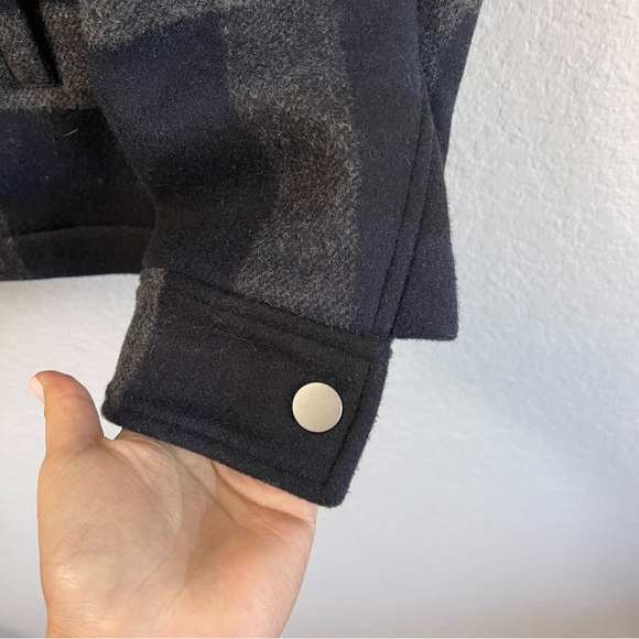 Theory Wyatt Plaid Checked Wool Jacket Navy Gray Size Large - Picture 7 of 7